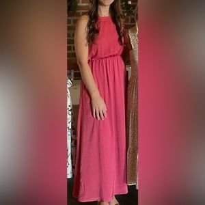 Nicole Miller pink maxi dress